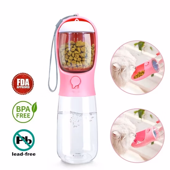 Amazon 4 in 1 Portable Travel Walking Dog Pet Outdoor Feeder Dispenser Drinking Water Bottle Bowl for Travel