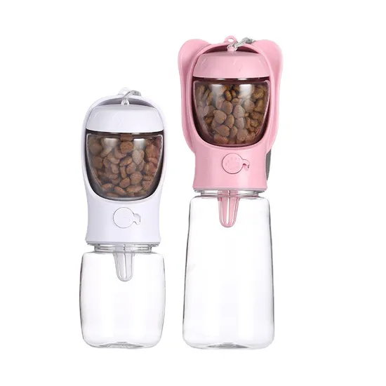 Amazon 4 in 1 Portable Travel Walking Dog Pet Outdoor Feeder Dispenser Drinking Water Bottle Bowl for Travel