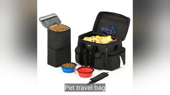Custom Fashion Hunde-Reisetasche, Hundefutterbehälter, Futternäpfe, Haustier-Rucksack