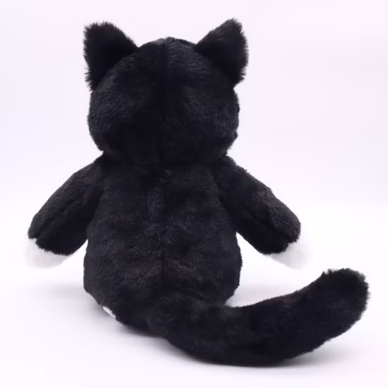 Niedliches lebensechtes Katzenspielzeug für Zuhause, 24 cm (H), graue sitzende Katze, weiches Plüschspielzeug für Kinder