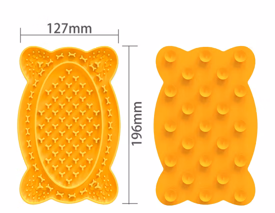 Silicone Dog Licking Tray Pet Bathroom Slow Food Mat FDA Silicone Dripping Licking Pad Pet Suction Tray Slow Feeder Lick Pat with Non-Slip Design
