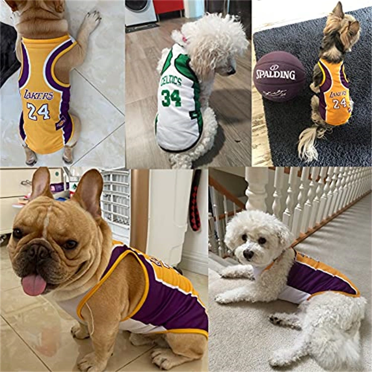 Amazon Hot Pet Clothing Basketball Jersey Luxury Dog Clothes Summer Cool Shirt Pet Apparel